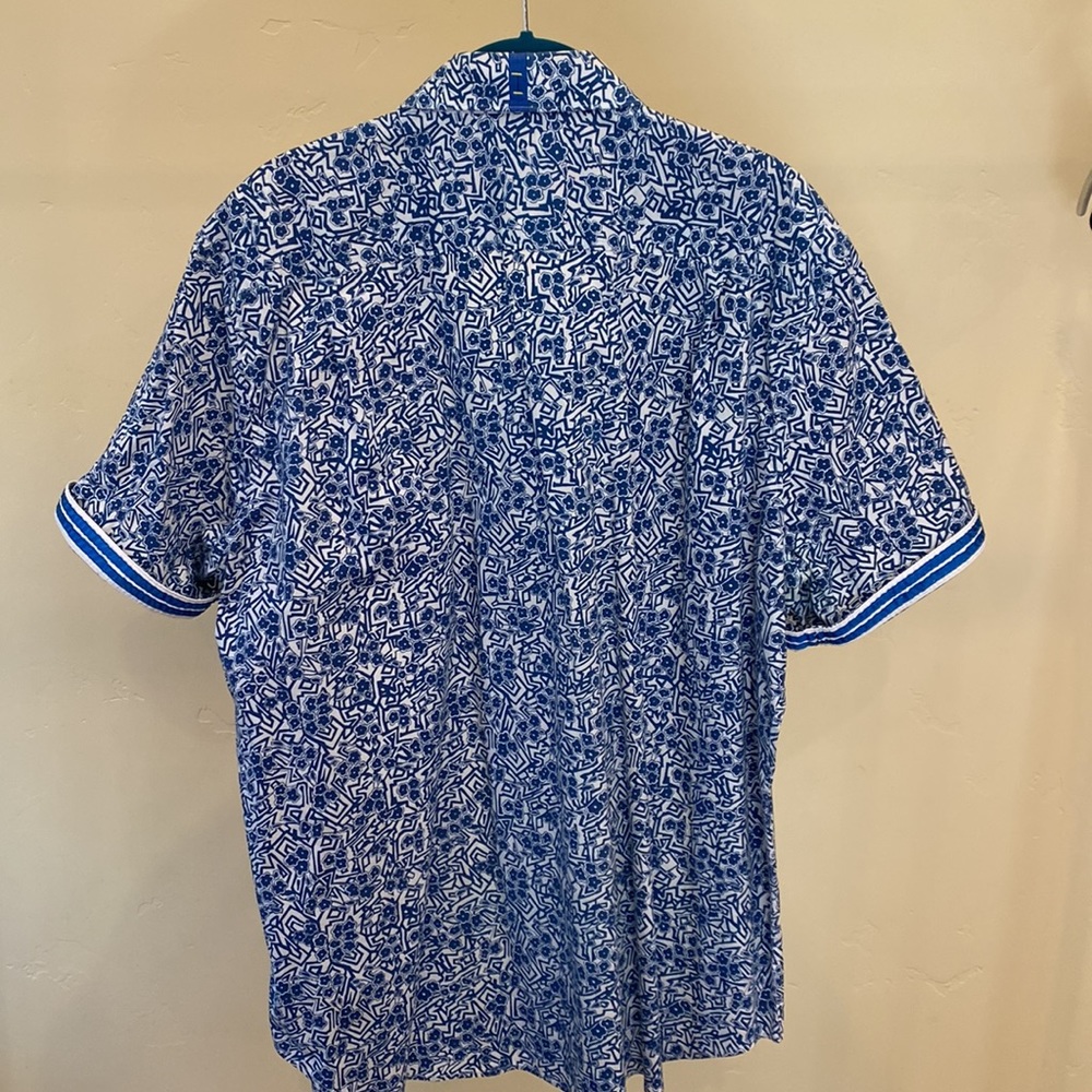 Robert Graham Blue Patterned Button Down Shirt Sl… - image 5